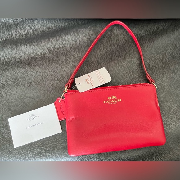 Coach Leather Wristlet in Red - Picture 3 of 11